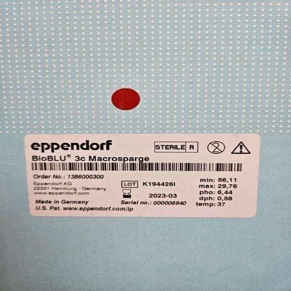 Eppendorf BioBLU Bioreactor 3c Sterile 5 L Single Use Lab Equipment::Bioreactors & Fermenters Eppendorf