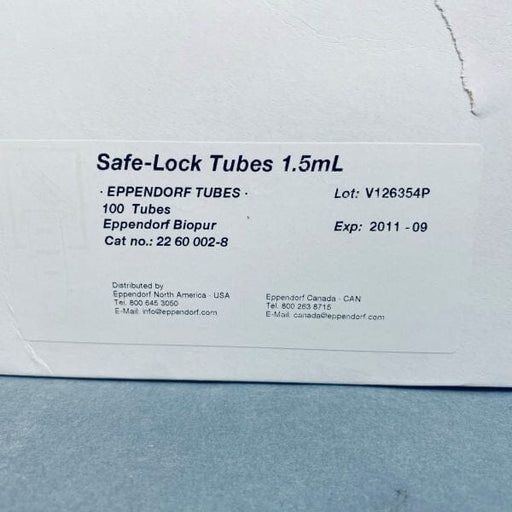 Eppendorf Centrifuge Tube 1.5 ml Safe Lock Cap Biopur Indiv Sealed 100 Tubes Lab Consumables::Tubes, Vials, and Flasks Eppendorf