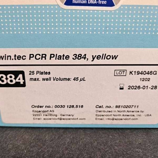 Eppendorf Microplate 384 Well Twin Tec Yellow PP Pack of 25 Plates Lab Consumables::Storage and Culture Plates Eppendorf