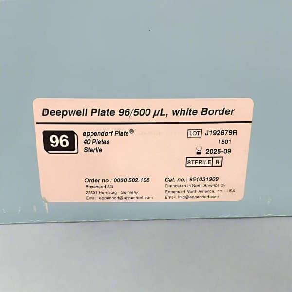 Eppendorf Microplate 96 Well 500 ul Deepwell Case of 40 Plates Petri Dishes/Culture Plates Eppendorf
