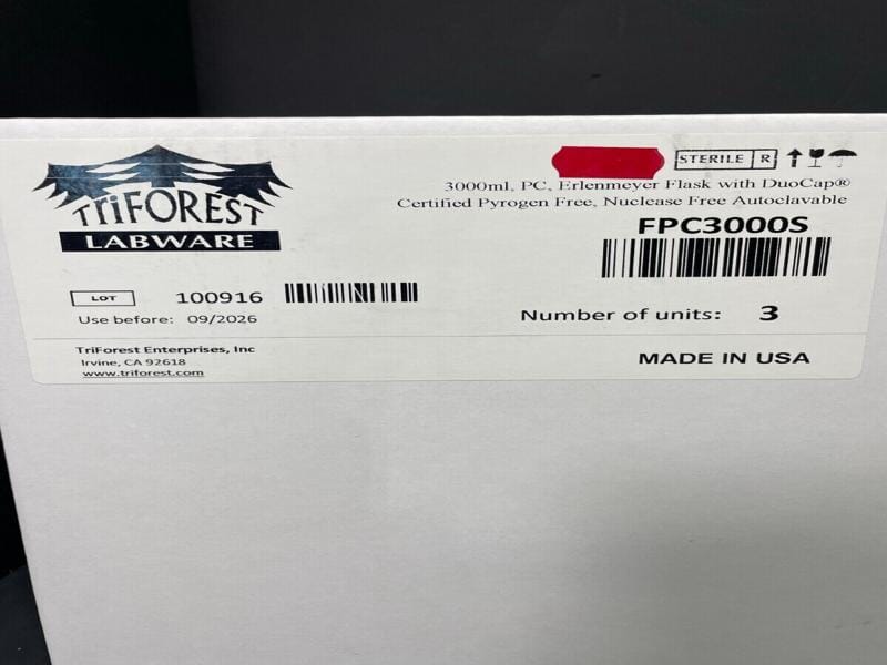 TriForest FPC3000S Erlenmeyer Flask DuoCap 3000mL Set of 3 — Life