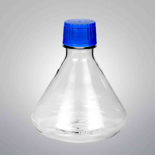 Erlenmeyer Flask with DuoCap 3000 mL Polycarbonate Case of 3 Flasks Lab Culture Flask TriForest