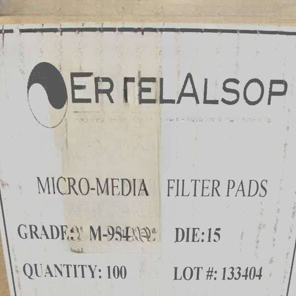 ErtelAlsop Micro Media Filter Pad 0.25 um 200mm x 200mm 75 Filter Pads Filters ErtelAlsop