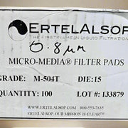ErtelAlsop Micro Media Filter Pad 0.8 ul 80 Filter Pads M-504T Filters ErtelAlsop