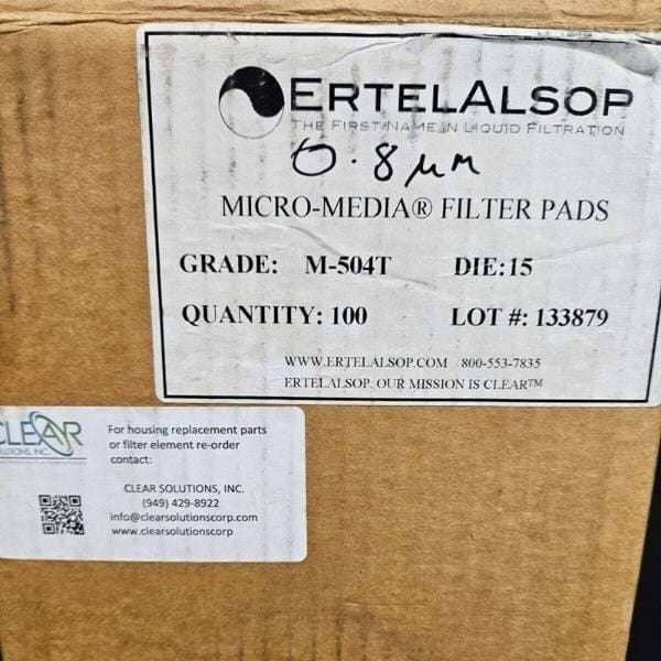 ErtelAlsop Micro Media Filter Pad 0.8 ul 80 Filter Pads M-504T Filters ErtelAlsop