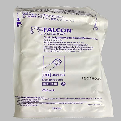 Falcon 352063 Centrifuge Tube 5 ml Round Bottom Sterile Case of 500 Tubes Lab Consumables::Tubes, Vials, and Flasks Falcon