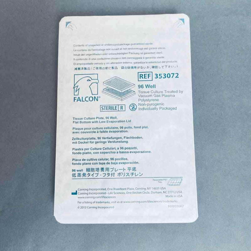 Falcon 353072 Microplate with Lid 96 Well Individually Sealed 50 Plates Petri Dishes/Culture Plates Falcon