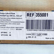 Falcon 355001 Canted Neck Cell Culture Flask 600 ml 150 cm2 Case of 40 Flasks Lab Culture Flask Falcon