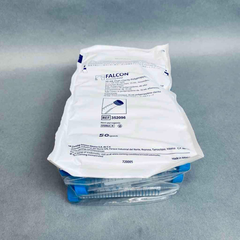 Falcon Centrifuge Tube 15 ml High Clarity Screw Cap 17 x 120 mm Polypropylene Case of 500 Tubes Lab Consumables::Tubes, Vials, and Flasks Falcon