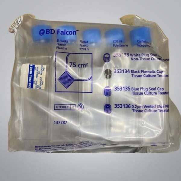 Falcon Culture Flask 250 ml Plug Seal Cap 45 Flasks Lab Consumables::Tubes, Vials, and Flasks Falcon