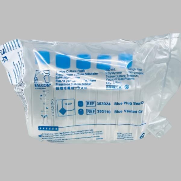 Falcon Culture Flask 75 cm2 Plug Seal Cap 250 ml Total of 100 Flasks Lab Flasks Falcon