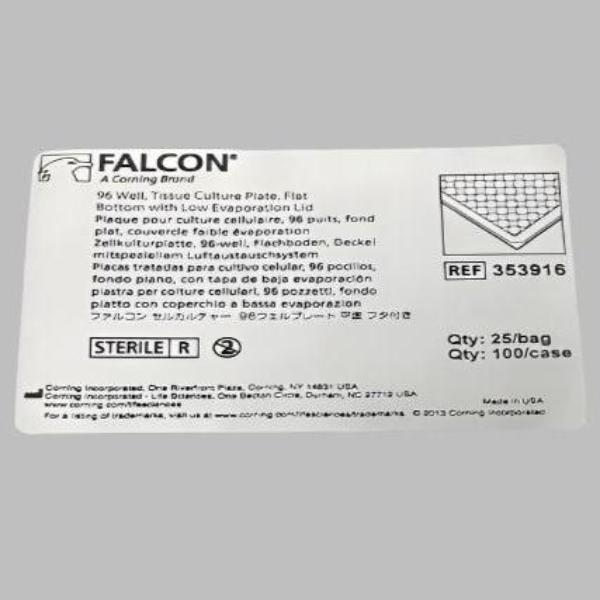 Falcon Microplate 96 Well Flat Bottom TC Treated with Lid 75 Plates Lab Consumables::Storage and Culture Plates Falcon