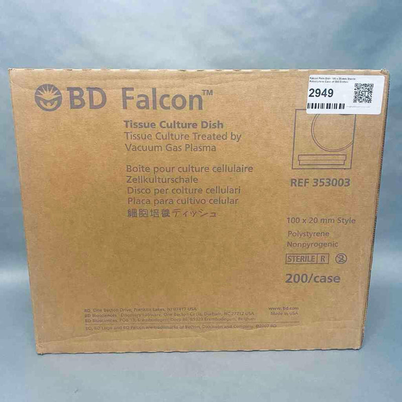 Falcon Petri Dish 100 x 20 mm Sterile Case of 200 Petri Dishes Petri Dishes/Culture Plates Falcon