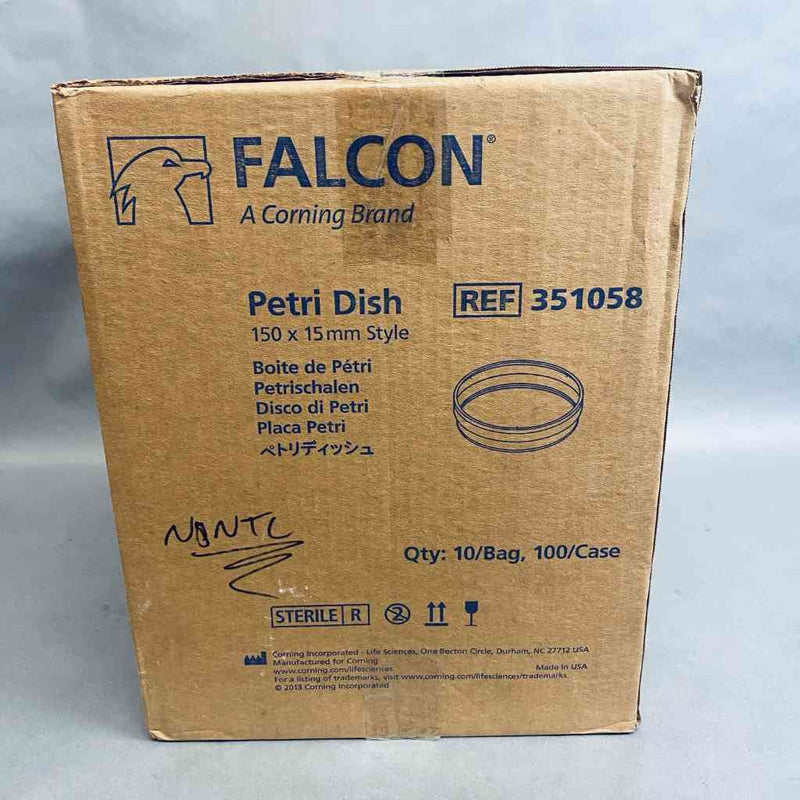 Falcon Petri Dish with Lid 150 x 15 mm Sterile Case of 100 Dishes Petri Dishes/Culture Plates Falcon