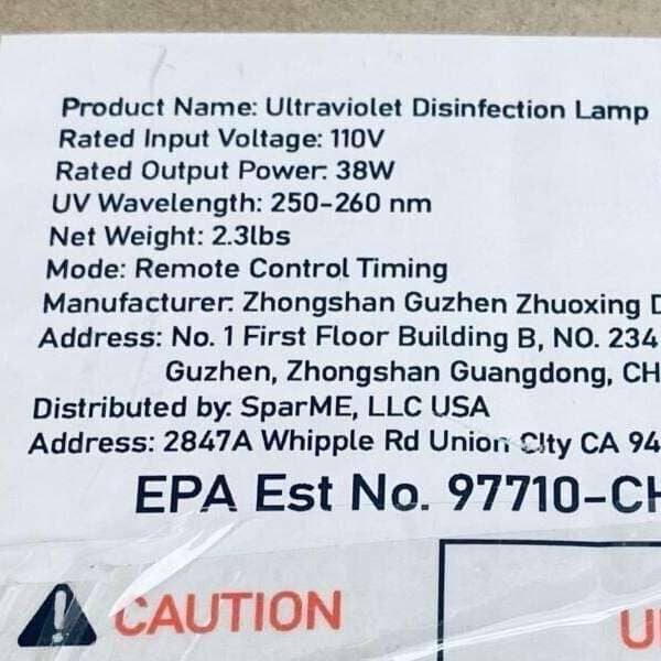 Figoal Ultraviolet Disinfection Lamp 110 V 38 W with Timer and Remote Lighting Units Figoal