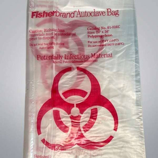 Fisher Scientific Autoclavable Waste Bag 24 in. x 36 in. Clear - 190 Bags Other Fisher Scientific