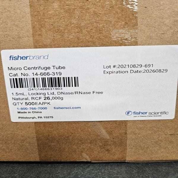 Fisher Scientific Centrifuge Tube 1.5 ml Locking Snap Cap PP 2000 Tubes Lab Consumables::Tubes, Vials, and Flasks Fisher Scientific