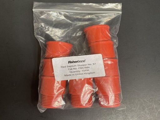 Fisher Scientific Flask Stopper Red Septum No 57 9 Stoppers Lab Consumables::Tubes, Vials, and Flasks Fisher Scientific