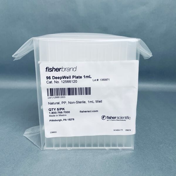 Fisher Scientific Microplate 96 Deep Well 1 ml PP Case of 50 Plates Lab Consumables::Storage and Culture Plates Fisher Scientific