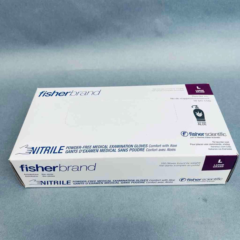 Fisher Scientific Nitrile Gloves L Powder Free with Aloe 7 Boxes with 100 Gloves Each Disposable Gloves Fisher Scientific
