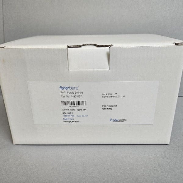 Fisher Scientific Plastic Syringe 3 ml Luer Lock 15 Boxes with 100 Syringes each Other Fisher Scientific