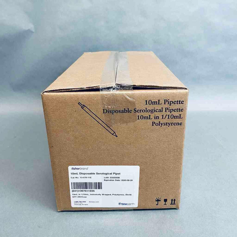 Fisher Scientific Serological Pipette 10 ml Polystyrene - Case of 200 Pipets & Pipette Tips Fisherbrand