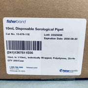 Fisher Scientific Serological Pipette 10 ml Polystyrene - Case of 200 Pipets & Pipette Tips Fisherbrand