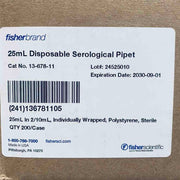 Fisher Scientific Serological Pipette 25 ml Polystyrene Case of 200 Pipettes Pipets & Pipette Tips Fisher Scientific