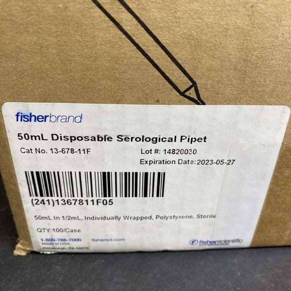 Fisher Scientific Serological Pipette 50 ml PS Individually Sealed 75 Pipets Pipettes & Pipette Tips Fisher Scientific