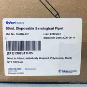 Fisher Scientific Serological Pipette 50 ml PS Individually Sealed Case of 100 Pipettes Pipets & Pipette Tips Fisherbrand