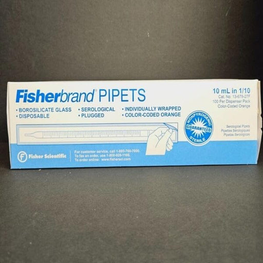 Fisher Scientific Serological Pipette Glass 10 ml Case of 500 Pipets Pipettes & Pipette Tips Fisher Scientific