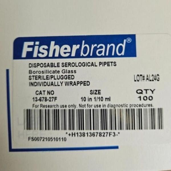 Fisher Scientific Serological Pipette Glass 10 ml Case of 500 Pipets Pipettes & Pipette Tips Fisher Scientific