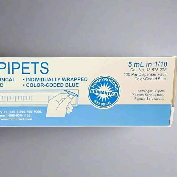 Fisher Scientific Serological Pipette Glass 5 ml Case of 500 Pipets Pipettes Fisher Scientific