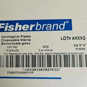 Fisher Scientific Serological Pipette Glass 5 ml Case of 500 Pipets Pipettes Fisher Scientific