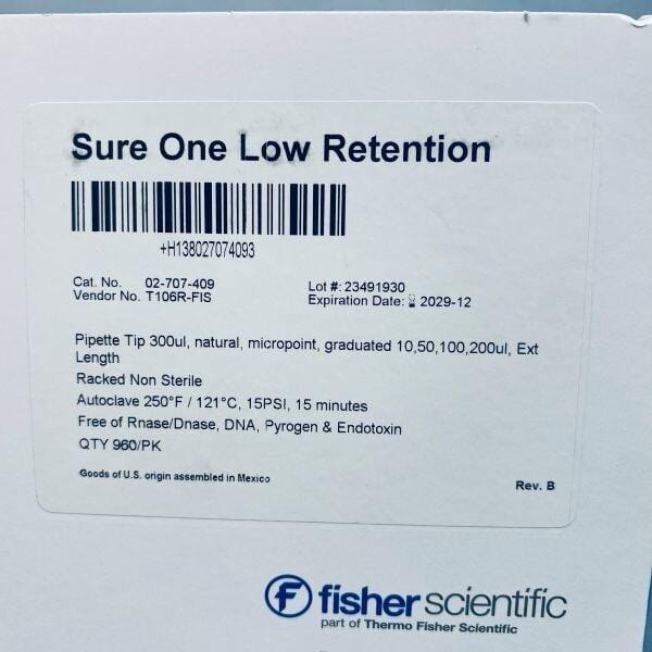Fisher Scientific SureOne Pipette Tips LR 300 ul Micropoint Pipets & Pipette Tips Fisher Scientific