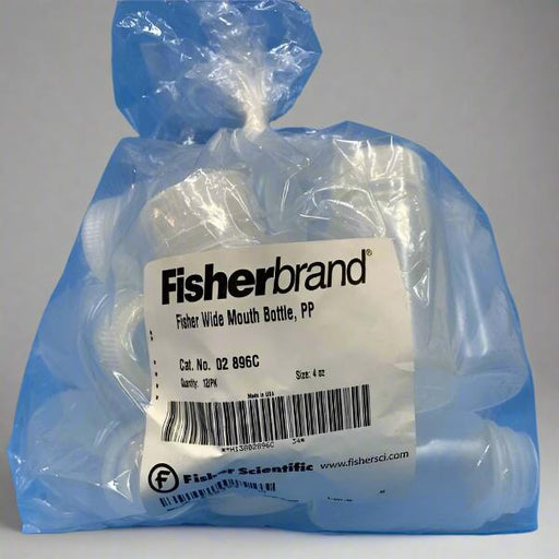 Fisherbrand 02-896C Bottles Wide Mouth 4 oz Polypropylene Pack of 12 Lab Consumables::Tubes, Vials, and Flasks Fisherbrand