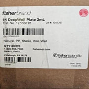 Fisherbrand 12566612 Deep Well Microplate 96 Well 2 ml Case of 60 Plates Lab Consumables::Storage and Culture Plates Fisherbrand