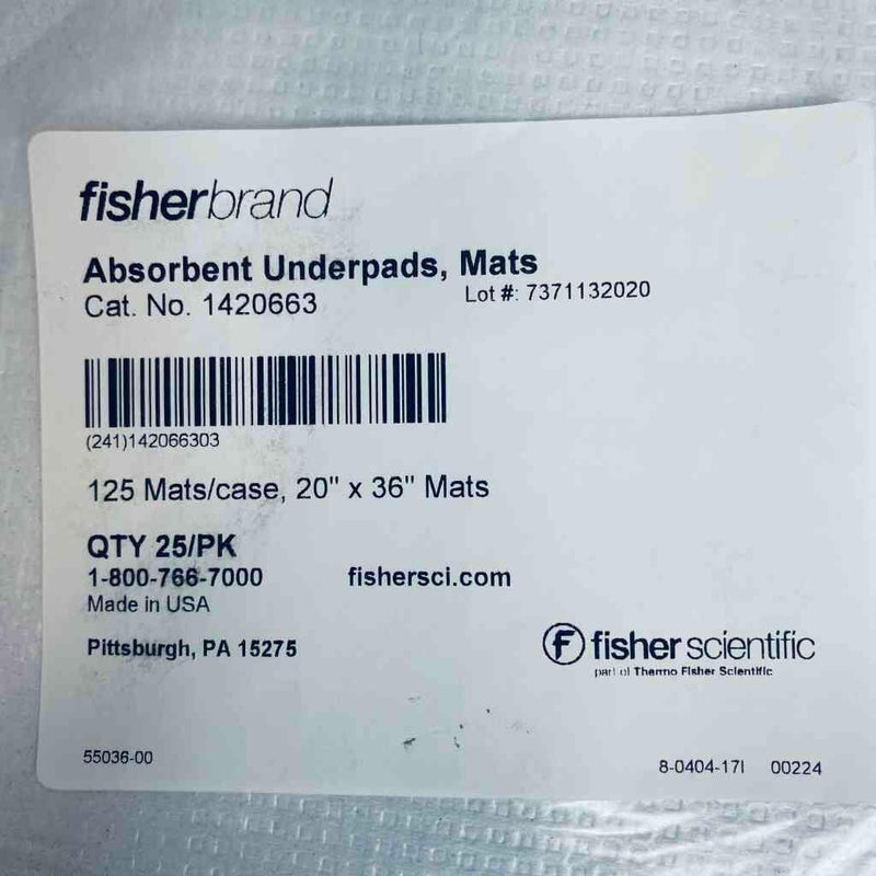 Fisherbrand Absorbent Underpad Mat 20 x 36 in. Lot of 100 Mats Other Medical, Lab & Dental Supplies Fisherbrand