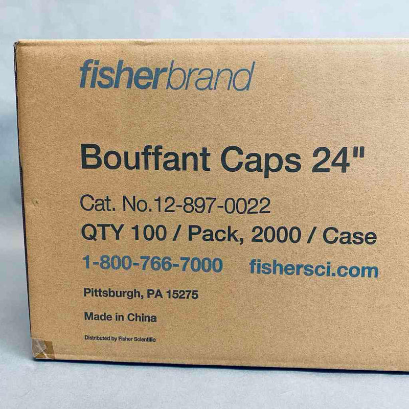 Fisherbrand Bouffant Cap White 24 in. Case of 2000 Caps PPE Fisherbrand
