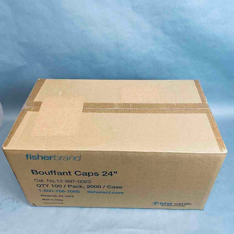 Fisherbrand Bouffant Cap White 24 in. Case of 2000 Caps PPE Fisherbrand