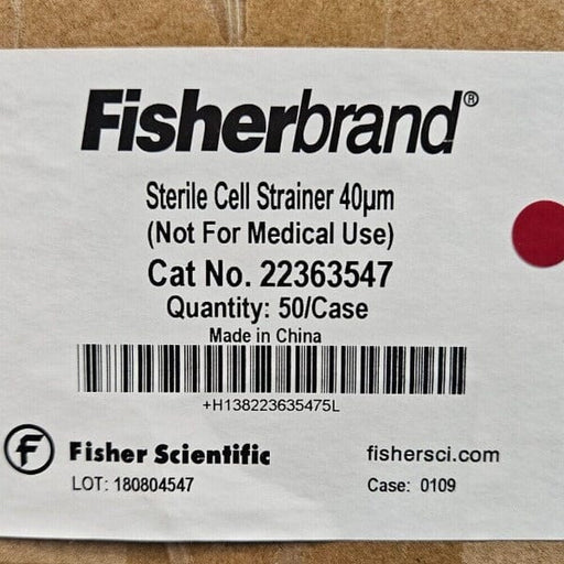 Fisherbrand Cell Strainer 40 um Sterile Case of 50 Cell Strainers Filters Fisherbrand
