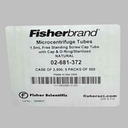 Fisherbrand Centrifuge Tube 1.5 ml Screw Cap with O-Ring 500 Tubes Centrifuge Tubes Fisherbrand