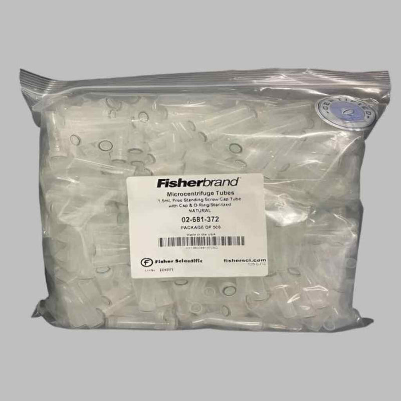 Fisherbrand Centrifuge Tube 1.5 ml Screw Cap with O-Ring 500 Tubes Centrifuge Tubes Fisherbrand