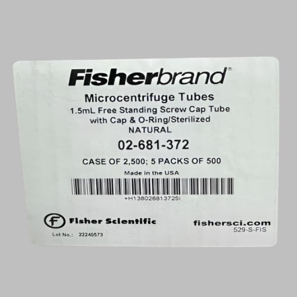 Fisherbrand Centrifuge Tube 1.5 ml Screw Cap with O-Ring PP 500 Tubes Lab Consumables::Tubes, Vials, and Flasks Fisherbrand