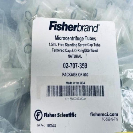 Fisherbrand Centrifuge Tube 1.5 ml with Attached O-ring Cap 300 Tubes Lab Consumables::Tubes, Vials, and Flasks Fisherbrand