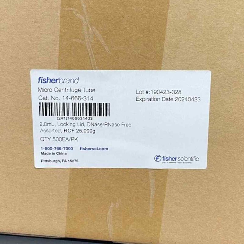 Fisherbrand Centrifuge Tube 2 mL Snap Cap - 1500 tubes (3 cases) Centrifuge Tubes Fisherbrand
