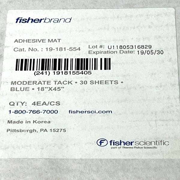 Fisherbrand Clean Room Mat 18 x 36 in. Case of 120 Mats Other Fisherbrand