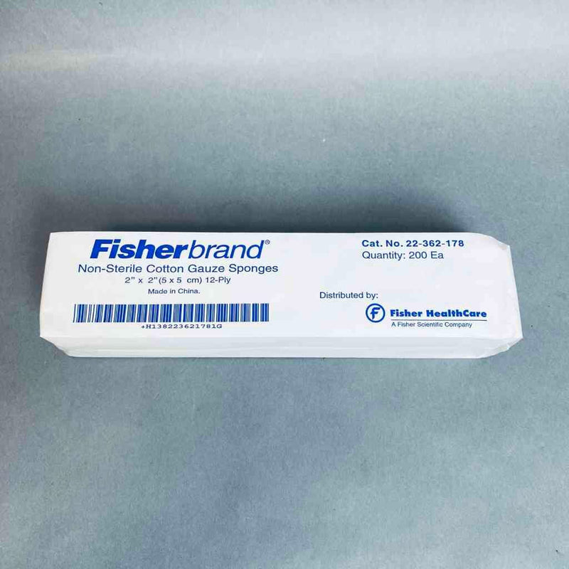 Fisherbrand Cotton Gauze Sponge 2 x 2 in. 12 Ply Case of 5000 Sponges Swabs and Wipes Fisherbrand