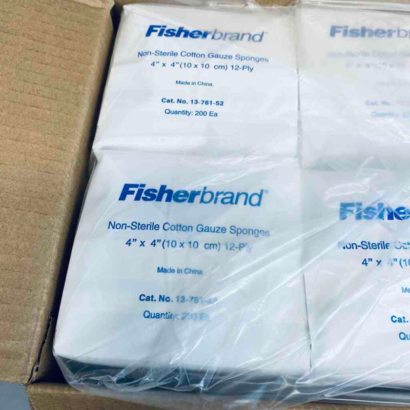 Fisherbrand Cotton Gauze Sponge 4 x 4 in. 12 Ply Case of 2000 Sponges Other Medical, Lab & Dental Supplies Fisherbrand
