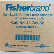 Fisherbrand Cotton Gauze Sponge 4 x 4 in. 12 Ply Case of 2000 Sponges Other Medical, Lab & Dental Supplies Fisherbrand